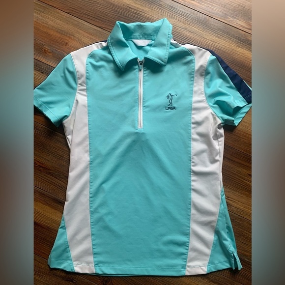 Callaway Tops - LPGA Turquoise and White Polo Shirt Women’s Small Callaway LPGA Golf Shirt